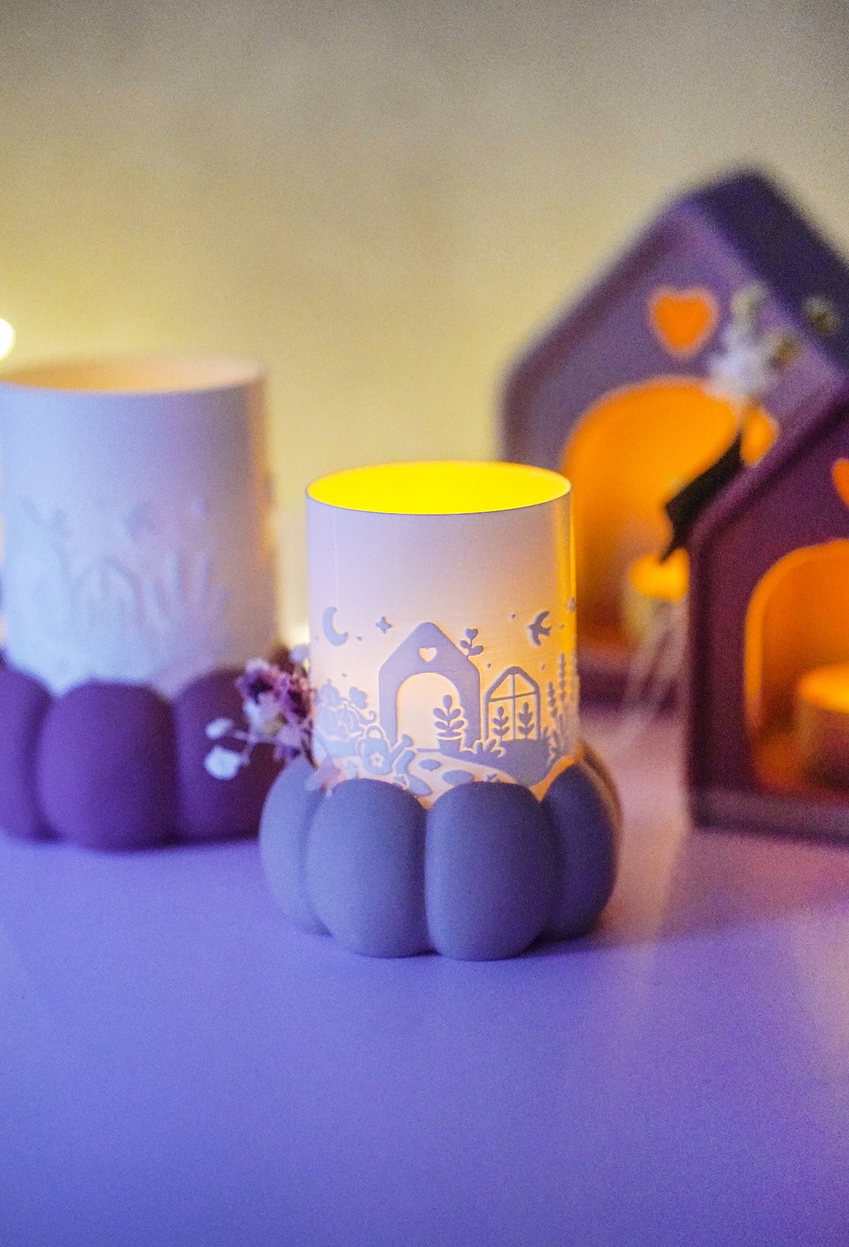 Elora Cottage Windlicht – 3D-Druckdatei mit Kürbissockel
