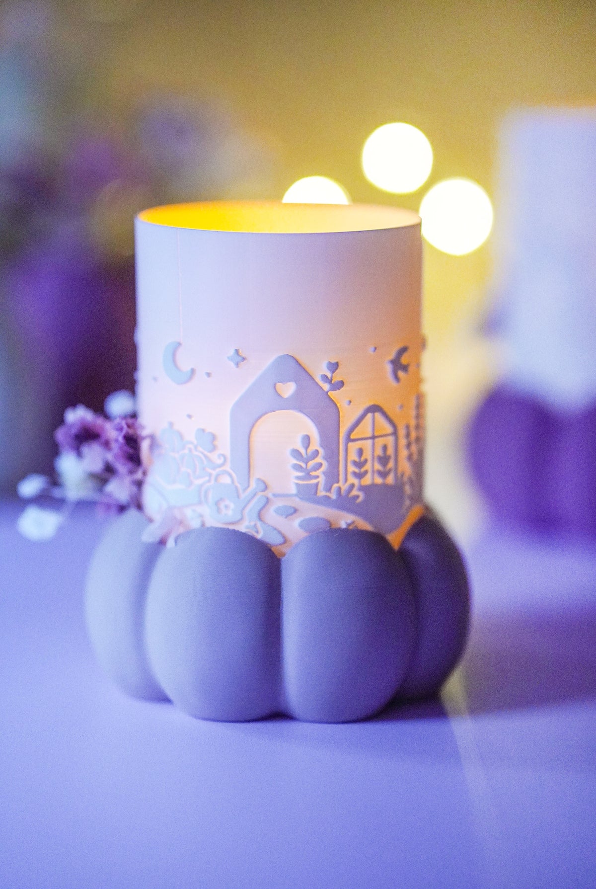 Elora Cottage Windlicht – 3D-Druckdatei mit Kürbissockel