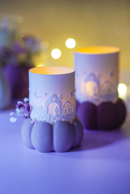 Elora Cottage Windlicht – 3D-Druckdatei mit Kürbissockel