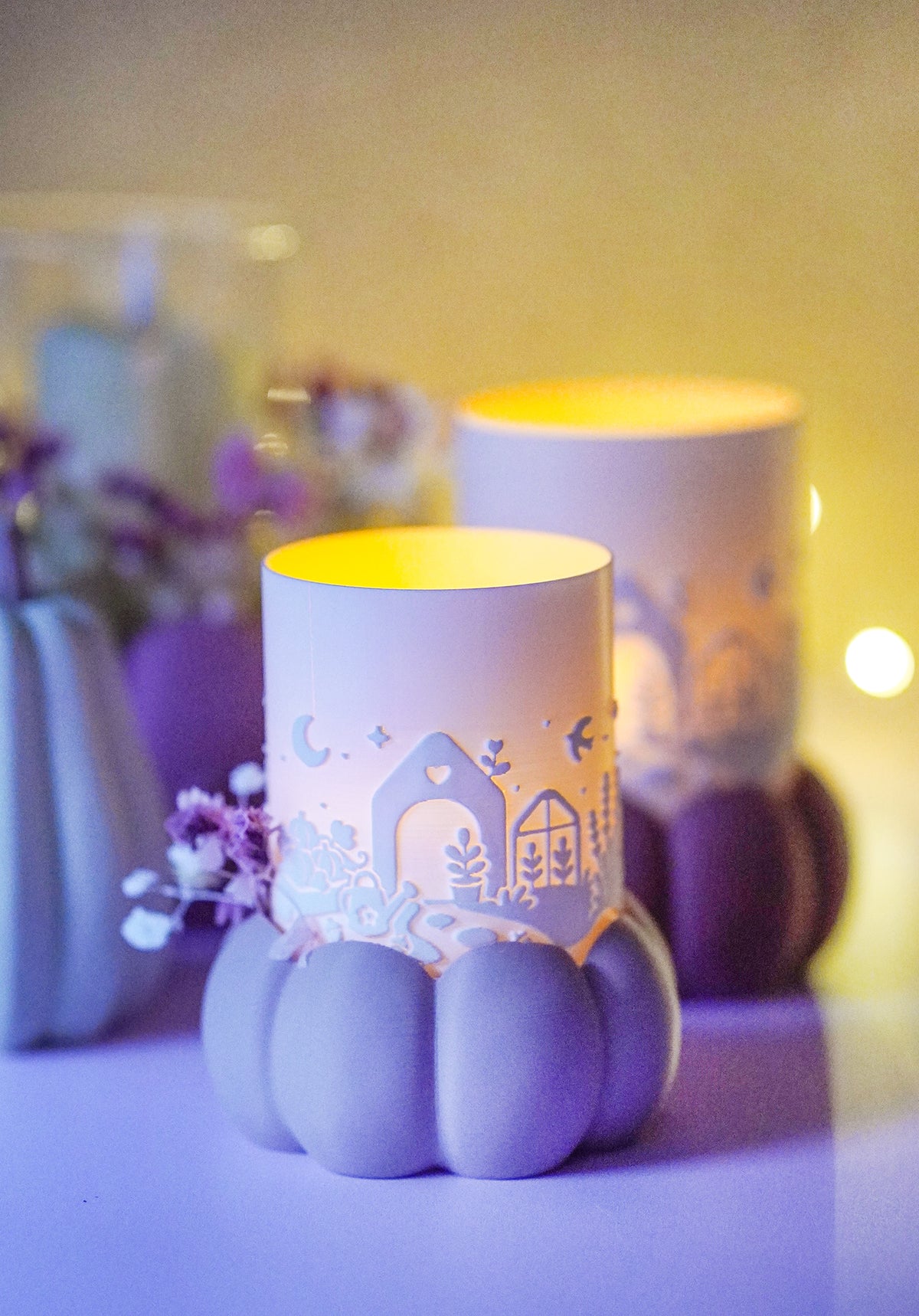 Elora Cottage Windlicht – 3D-Druckdatei mit Kürbissockel