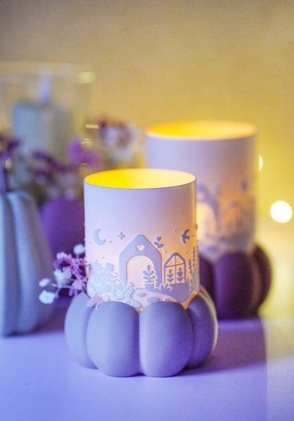 Elora Cottage Windlicht – 3D-Druckdatei mit Kürbissockel