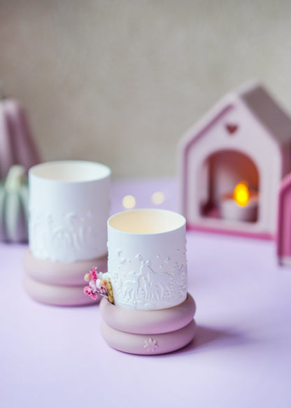 Winter Windlicht mit Rehen – STL & 3MF Datei für den 3D-Druck