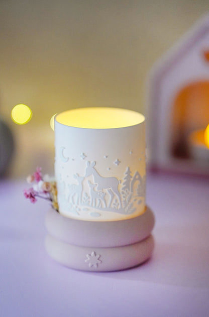 Winter Windlicht mit Rehen – STL & 3MF Datei für den 3D-Druck