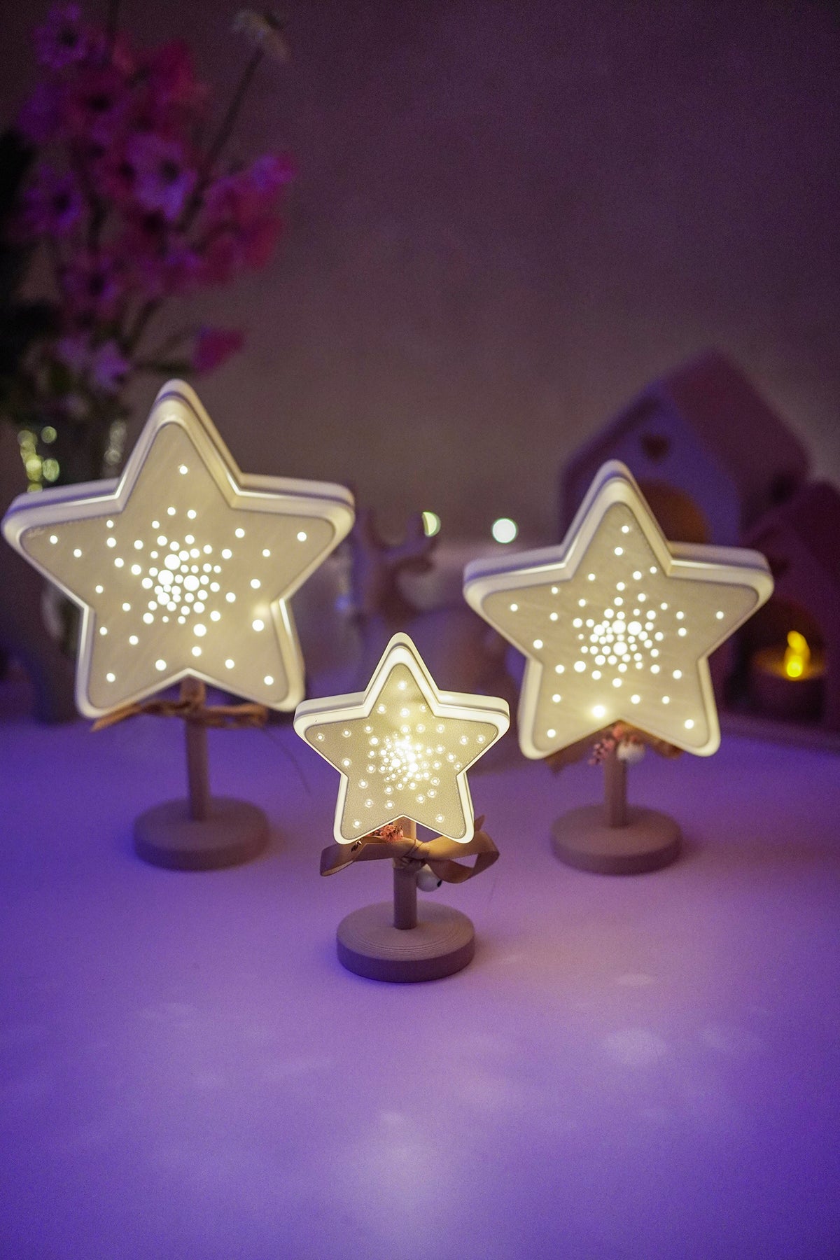 Sternlampe Sternenglanz mit Ständer – 3D-Druckdatei in 3 Größen 3MF und STL