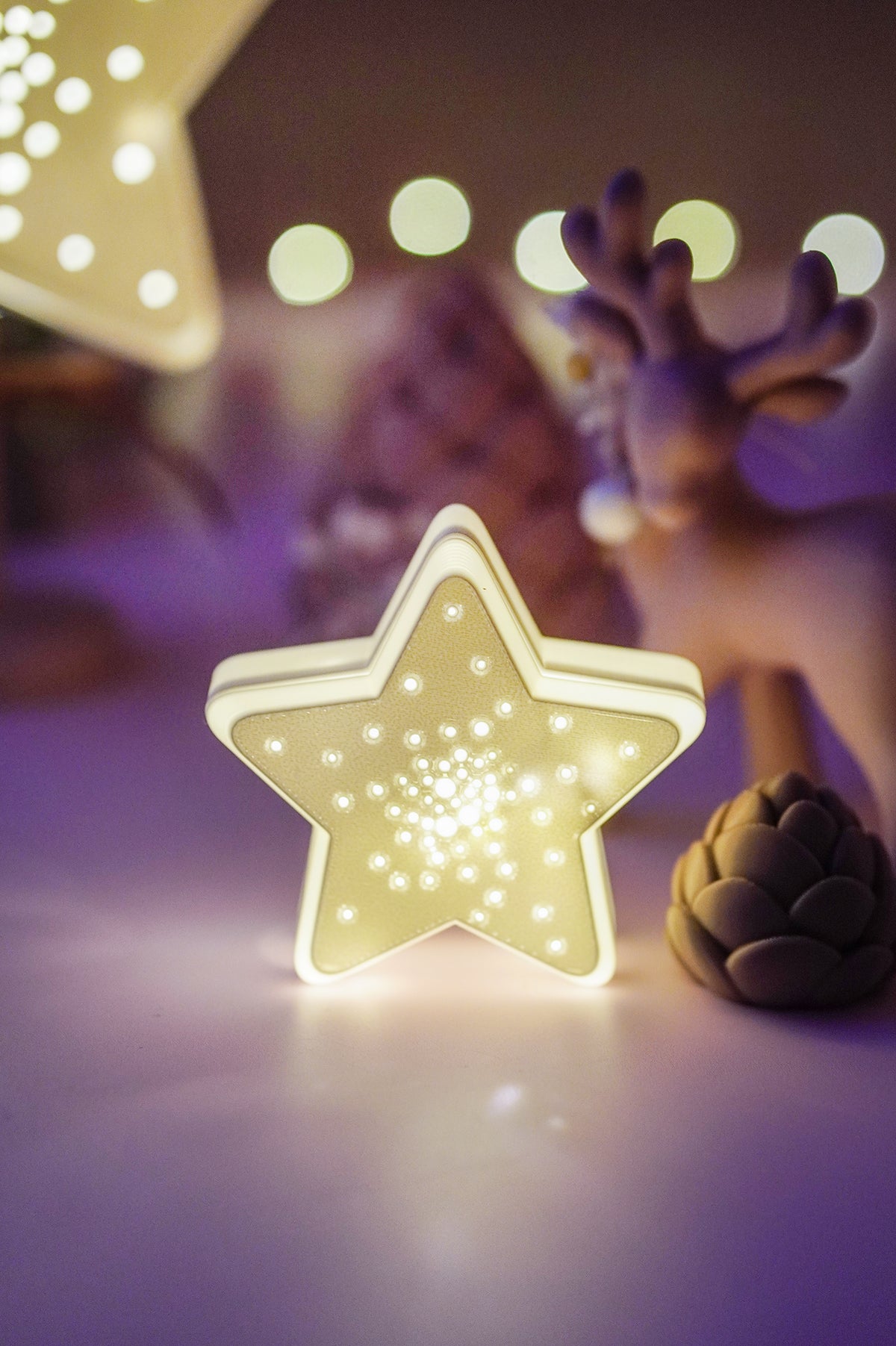Sternlampe Sternenglanz mit Ständer – 3D-Druckdatei in 3 Größen 3MF und STL