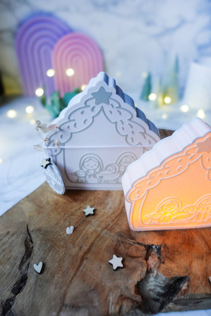 Lightbox „Kleine Stille“ – 3D Druckdatei Weihnachtskrippe mit STL & 3MF + Gratis Anhänger