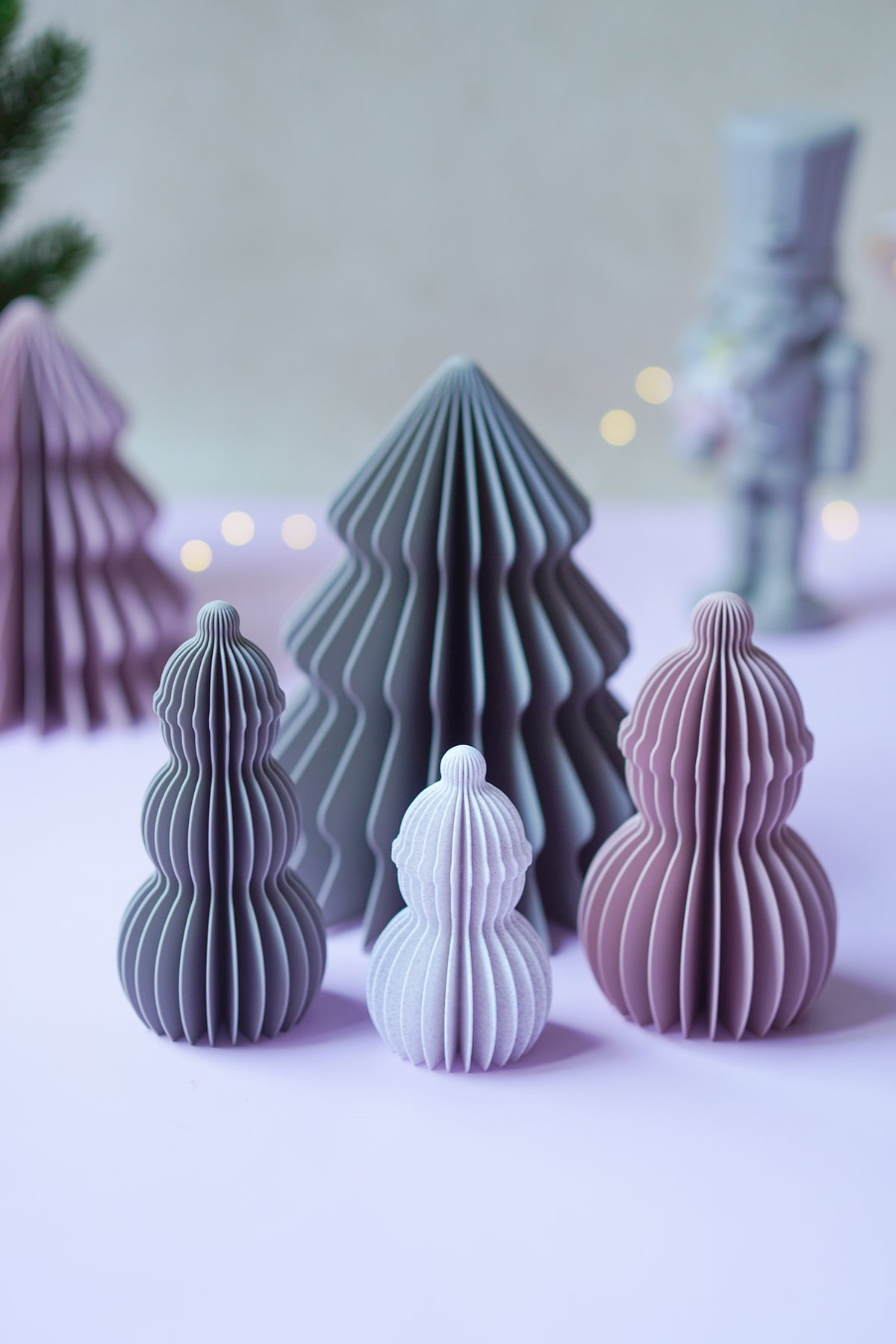 Fächer-Schneemänner Set – moderne Winterdeko | STL & 3MF
