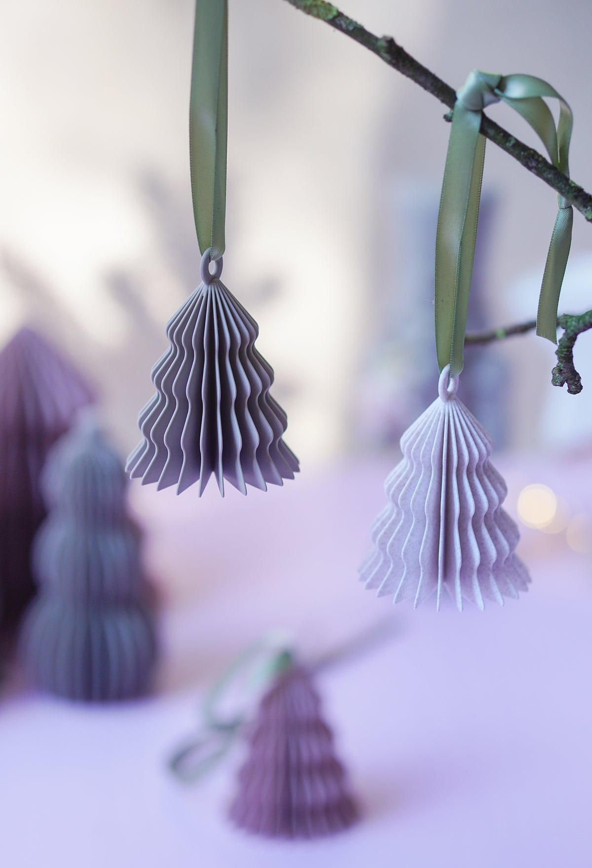 Fächerbäume Anhänger – moderne Weihnachtsbäume | STL & 3MF für 3D-Druck