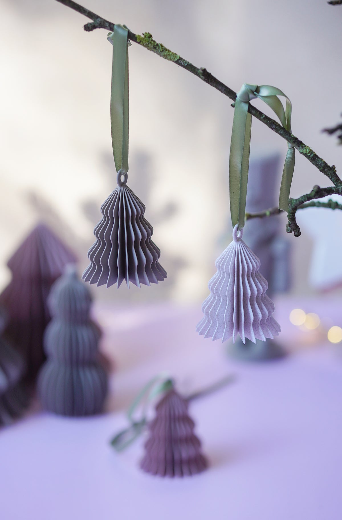 Fächerbäume Anhänger – moderne Weihnachtsbäume | STL & 3MF für 3D-Druck