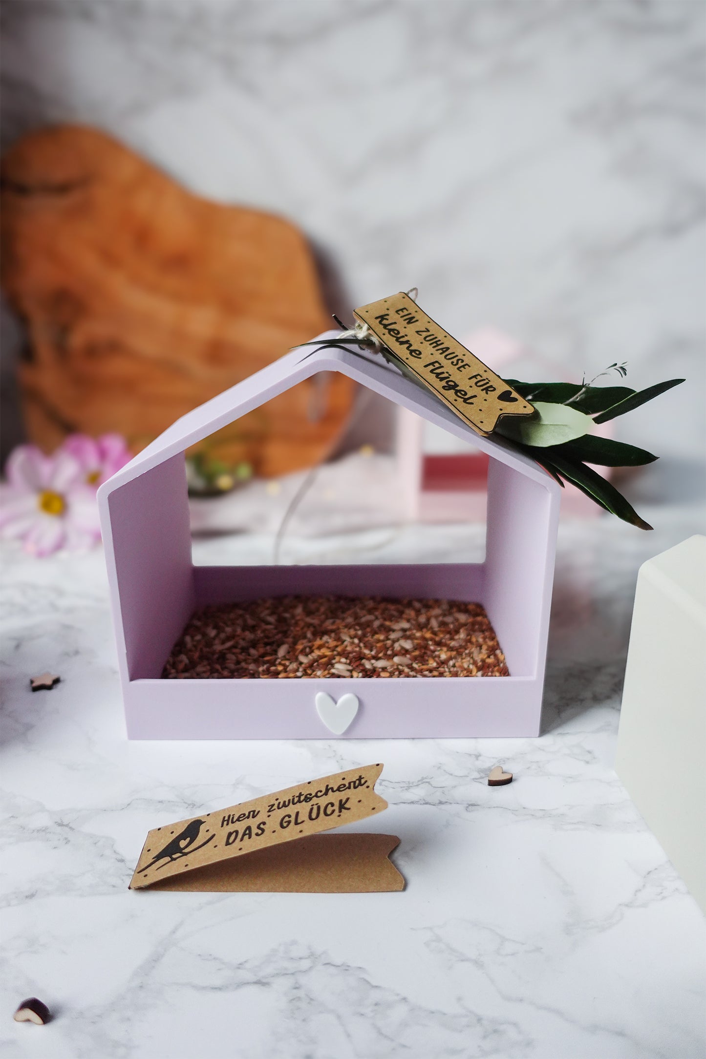 GlowNest – 3D-Druckdatei für ein modernes Deko- & Vogelhaus mit Herz | inkl. Bonus Etiketten