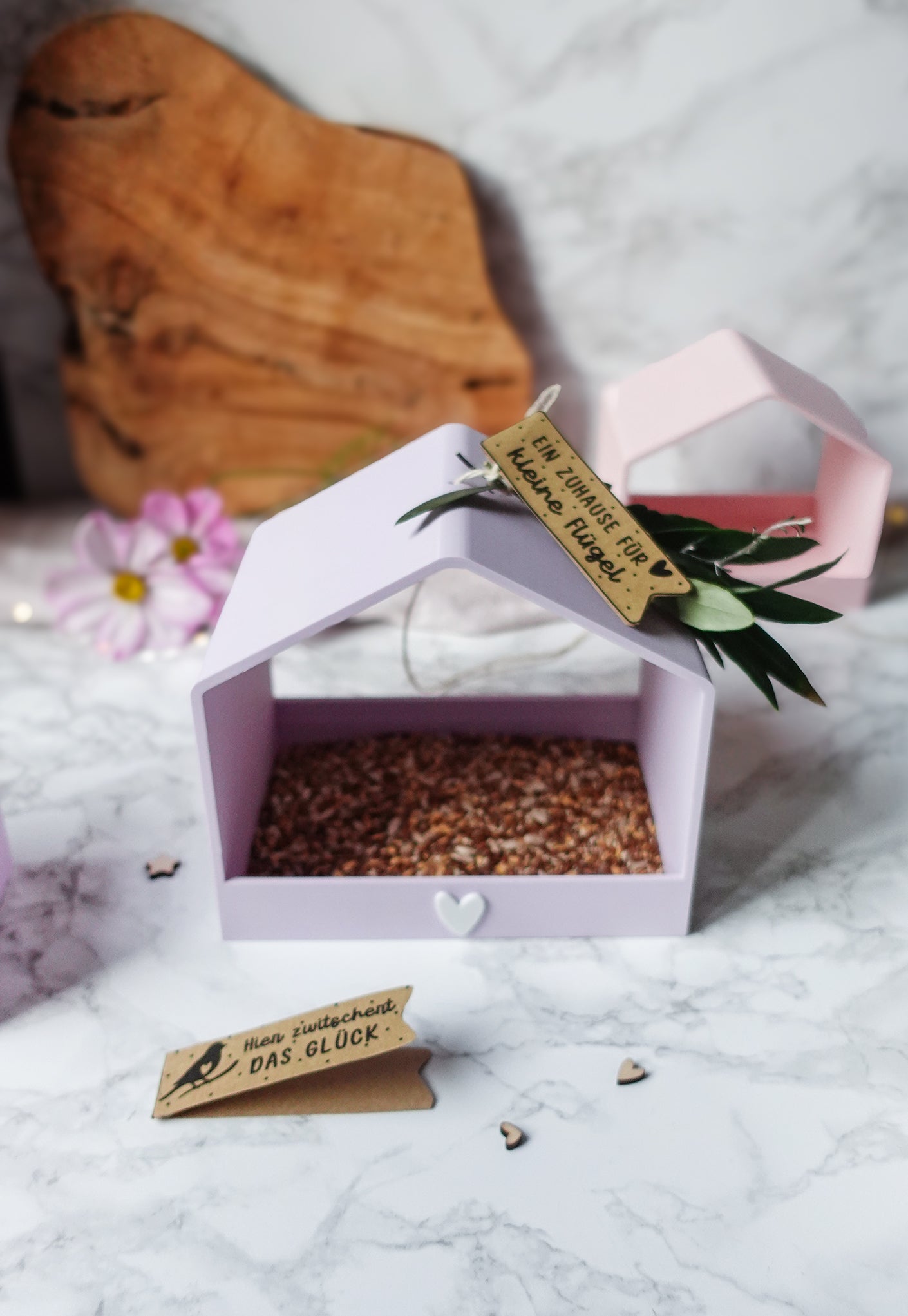 GlowNest – 3D-Druckdatei für ein modernes Deko- & Vogelhaus mit Herz | inkl. Bonus Etiketten