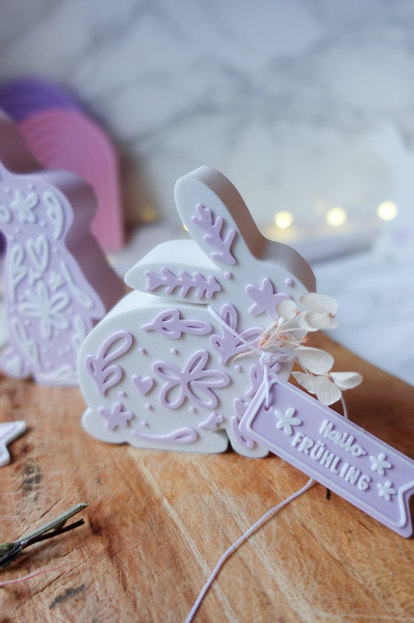 3D Druckdatei Hasenfiguren filigranes Muster – Osterdeko & Frühlingsdeko – STL & 3MF inkl. gratis „Hallo Frühling“ Anhänger (Kopie)