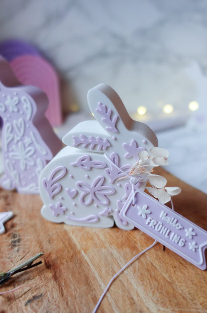 3D Druckdatei Hasenfiguren filigranes Muster – Osterdeko & Frühlingsdeko – STL & 3MF inkl. gratis „Hallo Frühling“ Anhänger (Kopie)