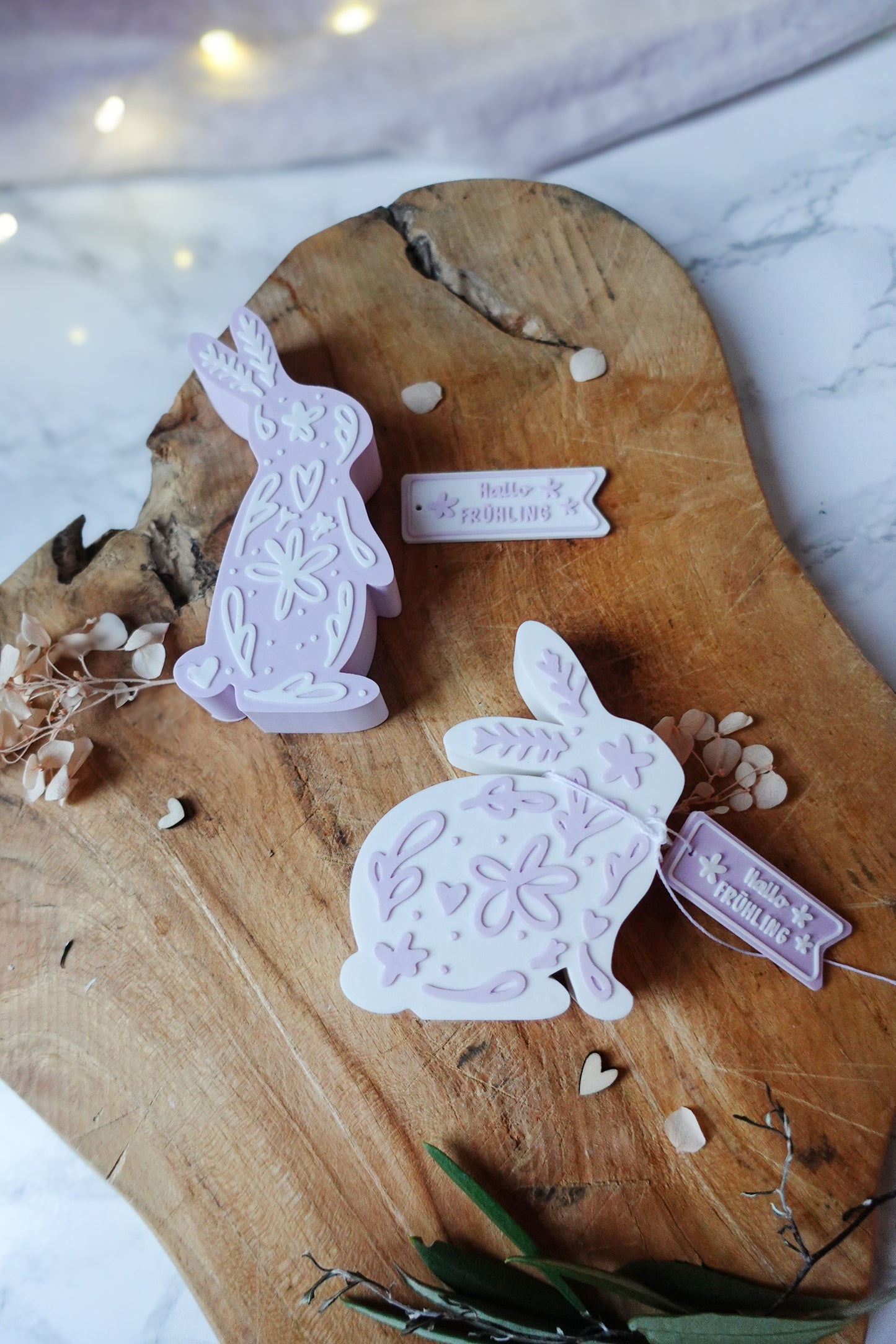 3D Druckdatei Hasenfiguren filigranes Muster – Osterdeko & Frühlingsdeko – STL & 3MF inkl. gratis „Hallo Frühling“ Anhänger (Kopie)