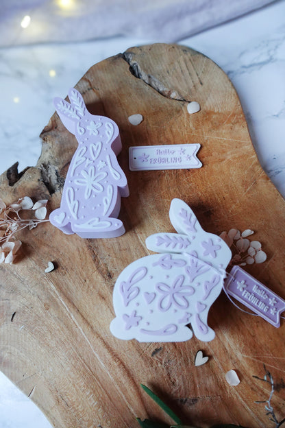 3D Druckdatei Hasenfiguren filigranes Muster – Osterdeko & Frühlingsdeko – STL & 3MF inkl. gratis „Hallo Frühling“ Anhänger (Kopie)