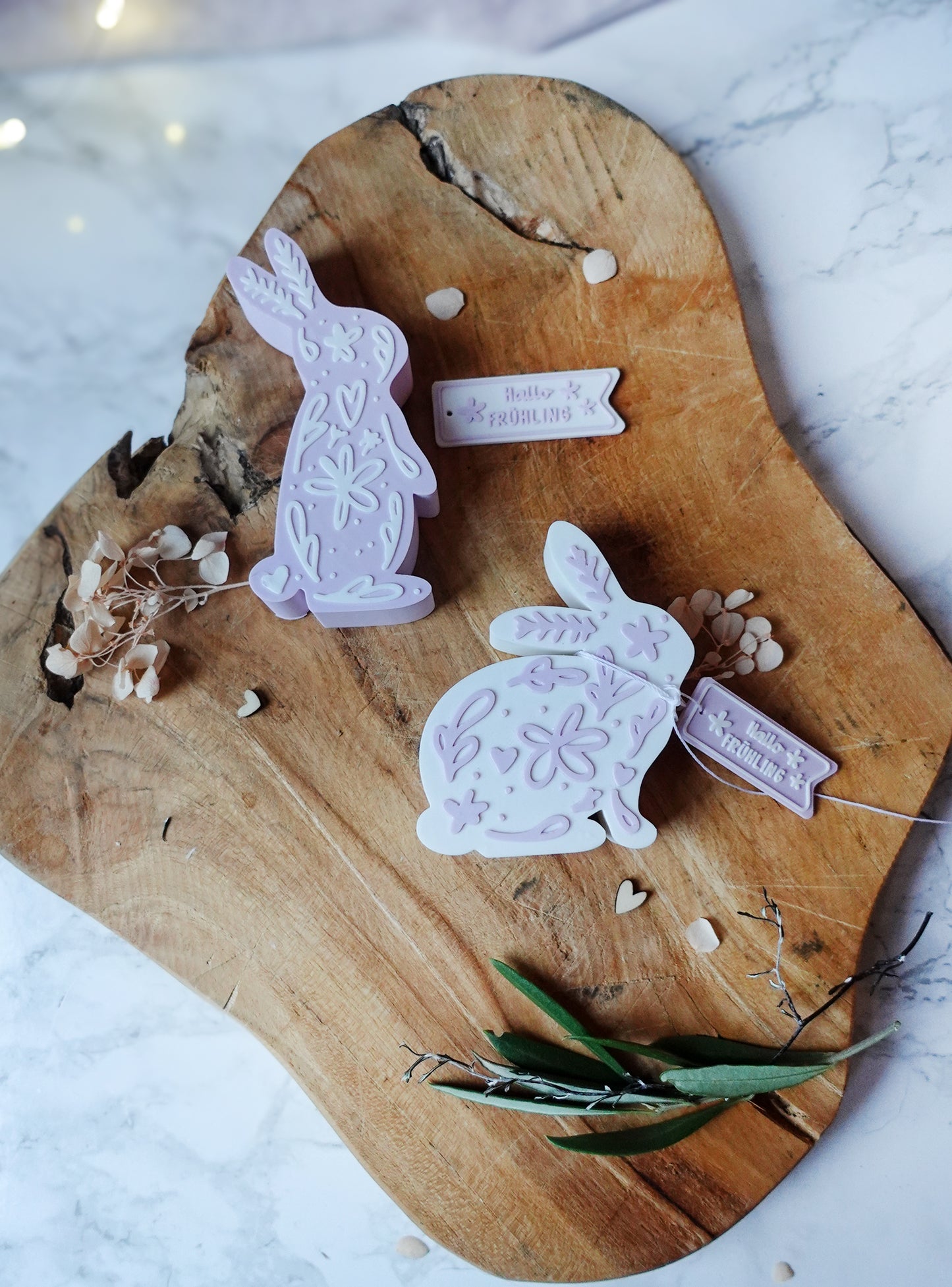 3D Druckdatei Hasenfiguren filigranes Muster – Osterdeko & Frühlingsdeko – STL & 3MF inkl. gratis „Hallo Frühling“ Anhänger (Kopie)