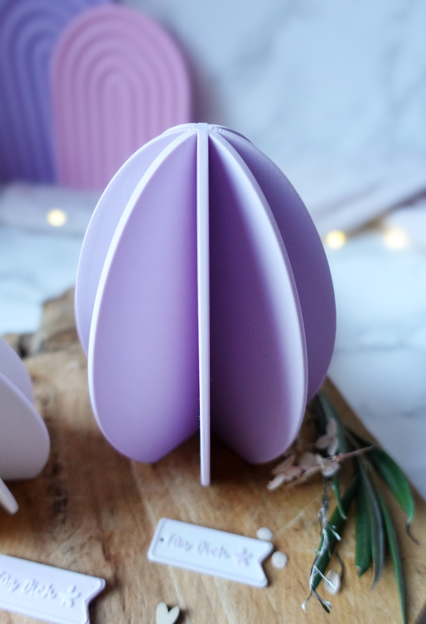 3D Druckdatei Modernes Osterei | STL & 3MF | Frühlings- und Osterdeko | Gratis „Für dich“ Anhänger