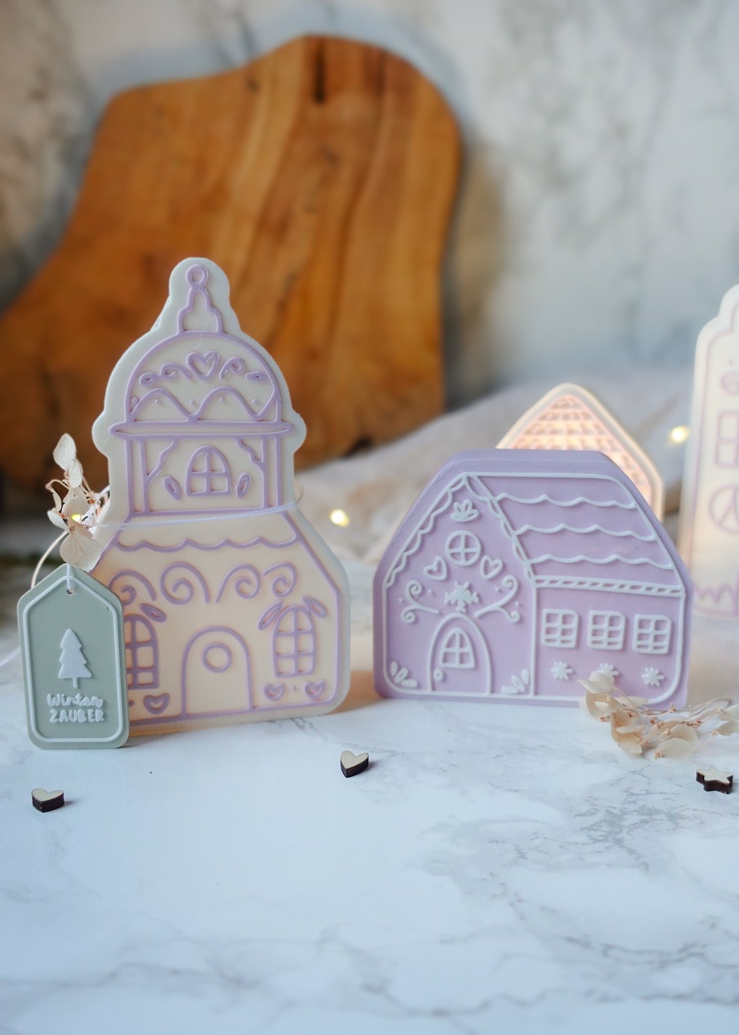 Glowvillage – Winterdorf 3D-Druckdatei | 5 Lichterhäuser (STL & 3MF)