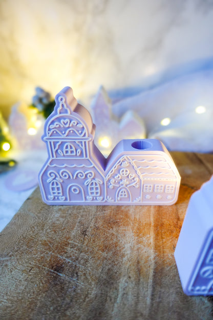 Glowvillage – Winterdorf 3D-Druckdatei | Dekoelement mit Aussparung für Trockenblumen (STL & 3MF)