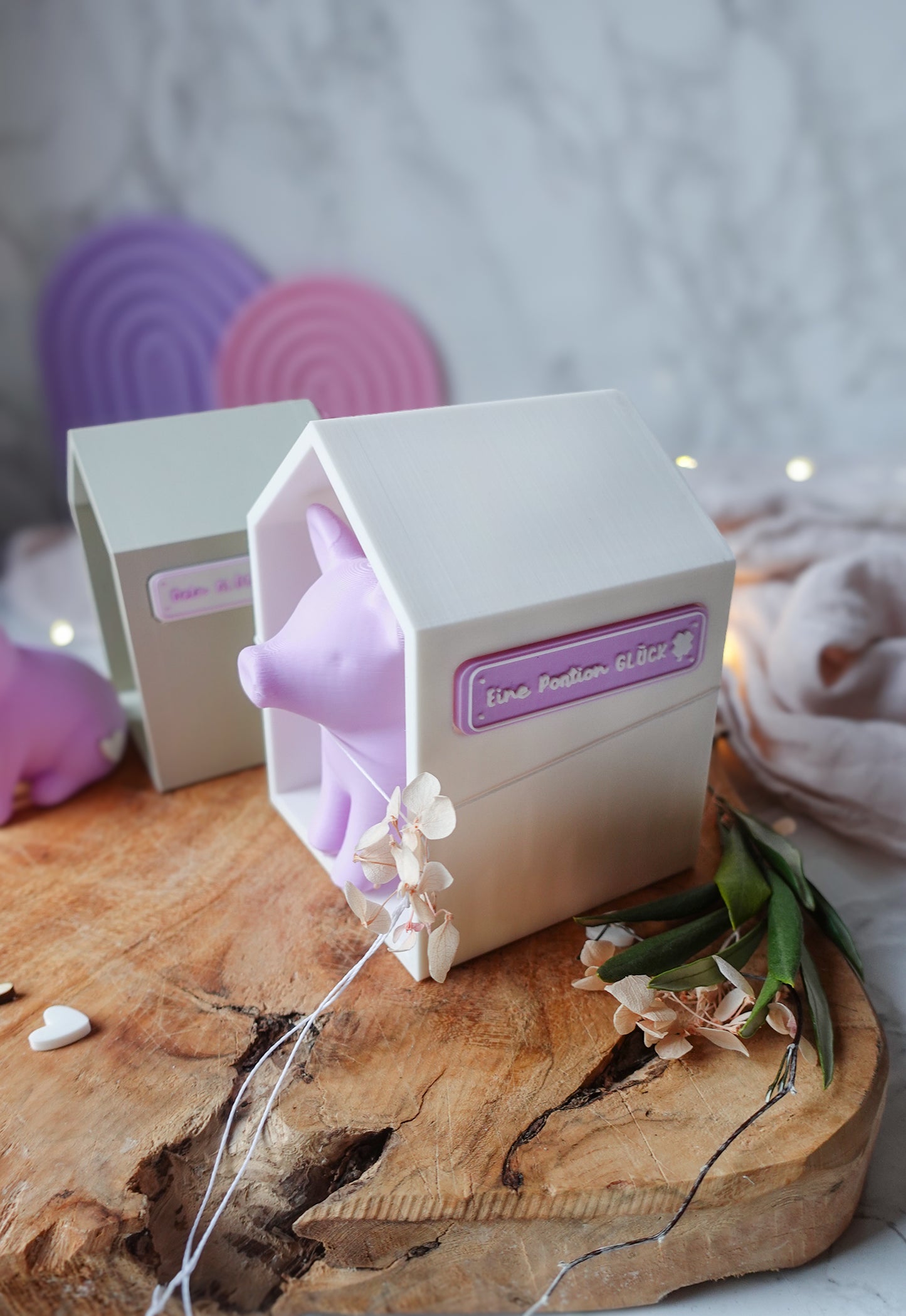 Glowinchen – Glücksschwein mit Haus | 3D Druckdatei (STL & 3MF)