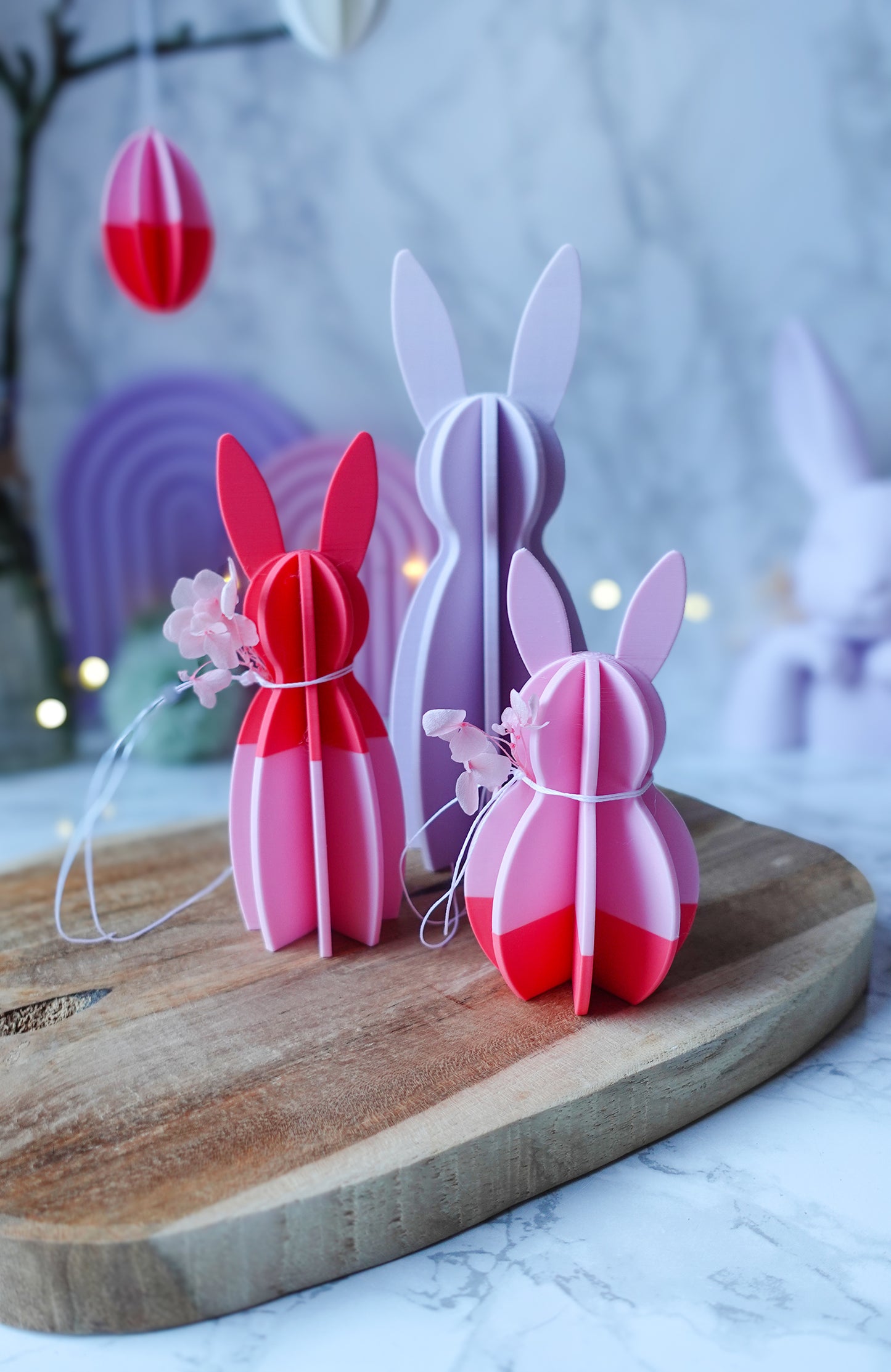 Hasen Duo – 3D Druckdatei (inkl. gratis Herzanhänger) / 3MF & STL