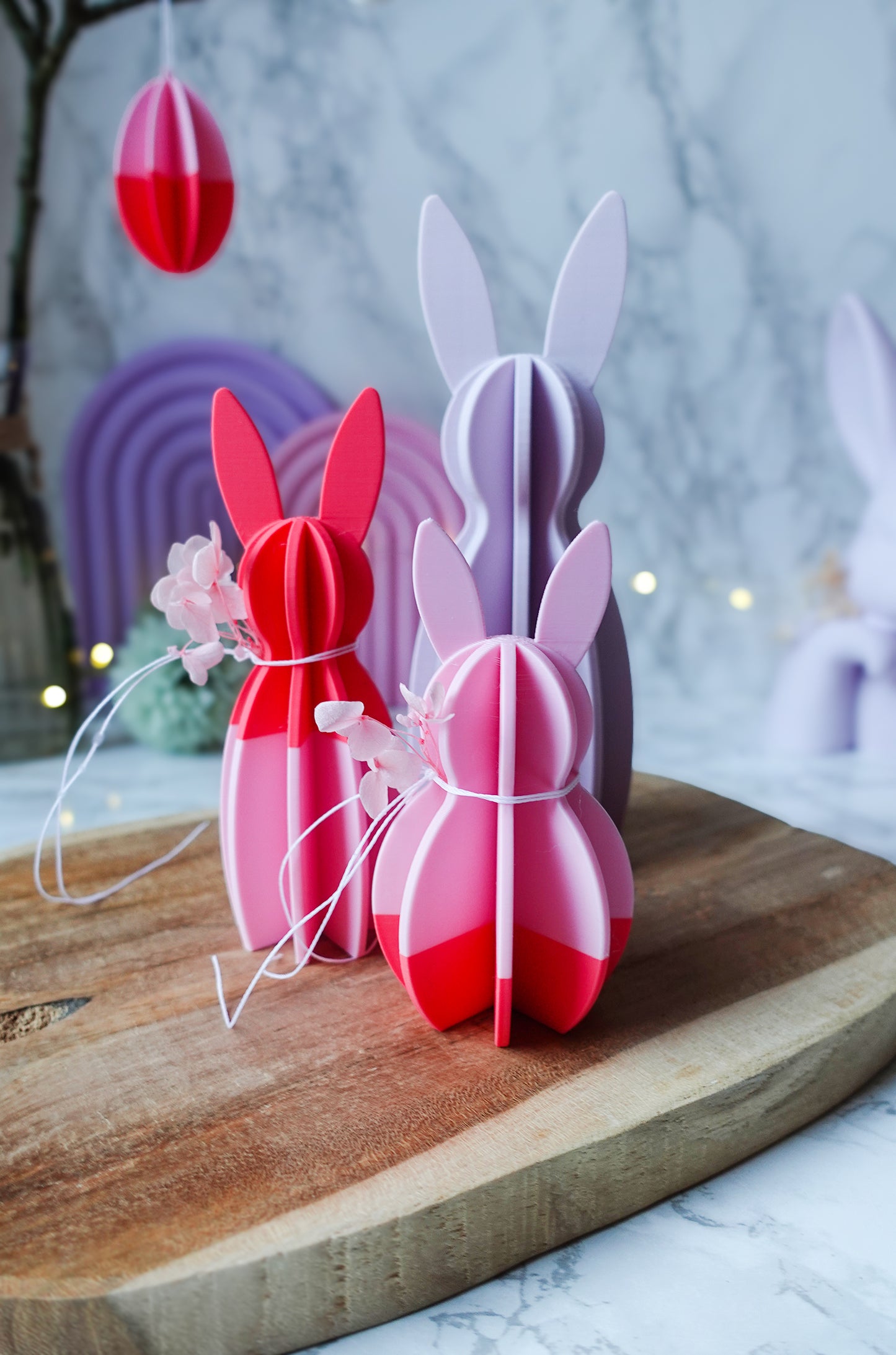 Hasen Duo – 3D Druckdatei (inkl. gratis Herzanhänger) / 3MF & STL