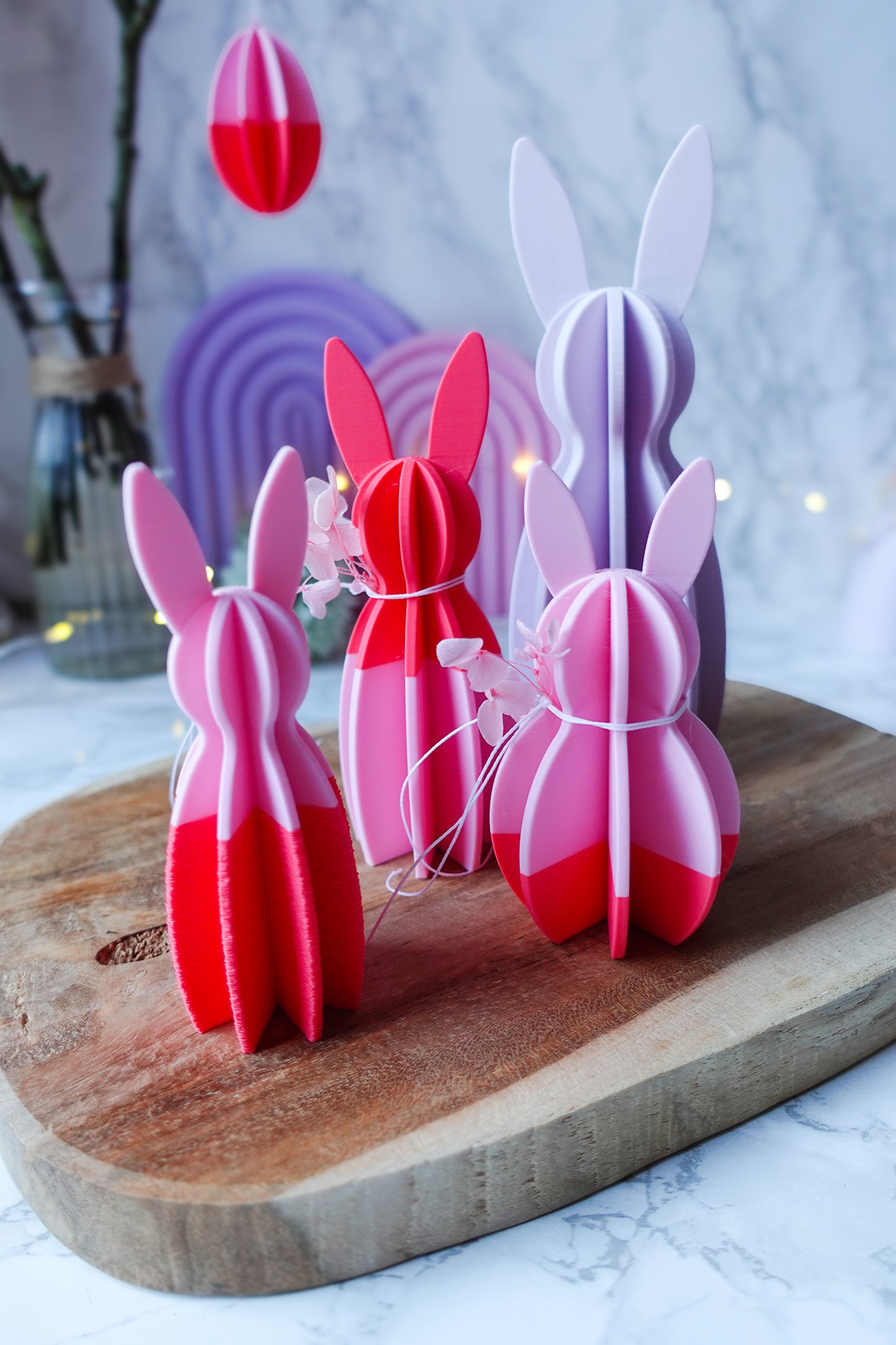 Hasen Duo – 3D Druckdatei (inkl. gratis Herzanhänger) / 3MF & STL