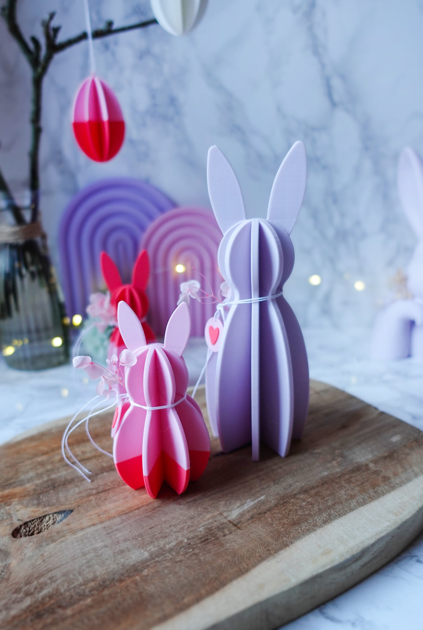 Hasen Duo – 3D Druckdatei (inkl. gratis Herzanhänger) / 3MF & STL