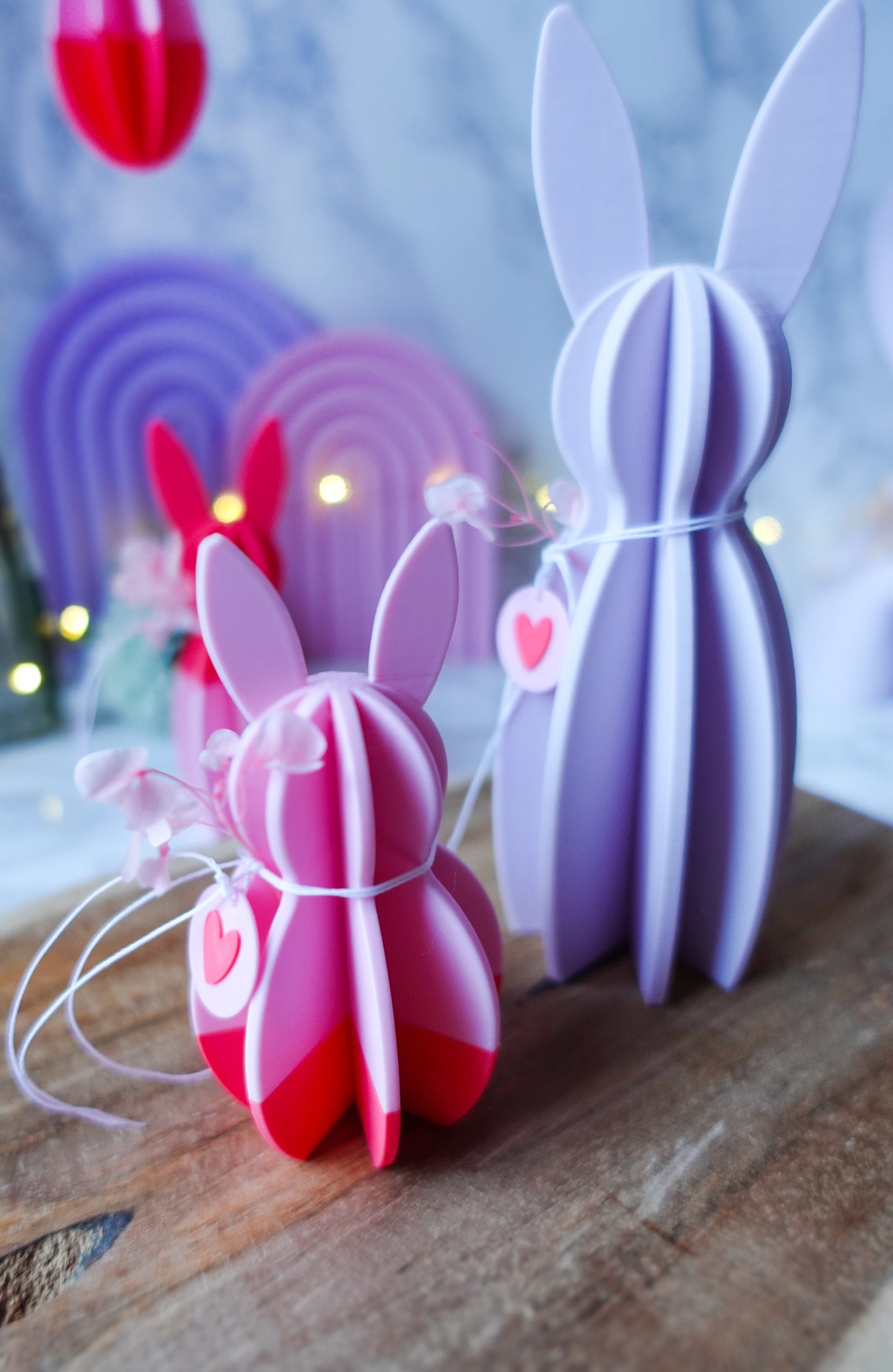 Hasen Duo – 3D Druckdatei (inkl. gratis Herzanhänger) / 3MF & STL