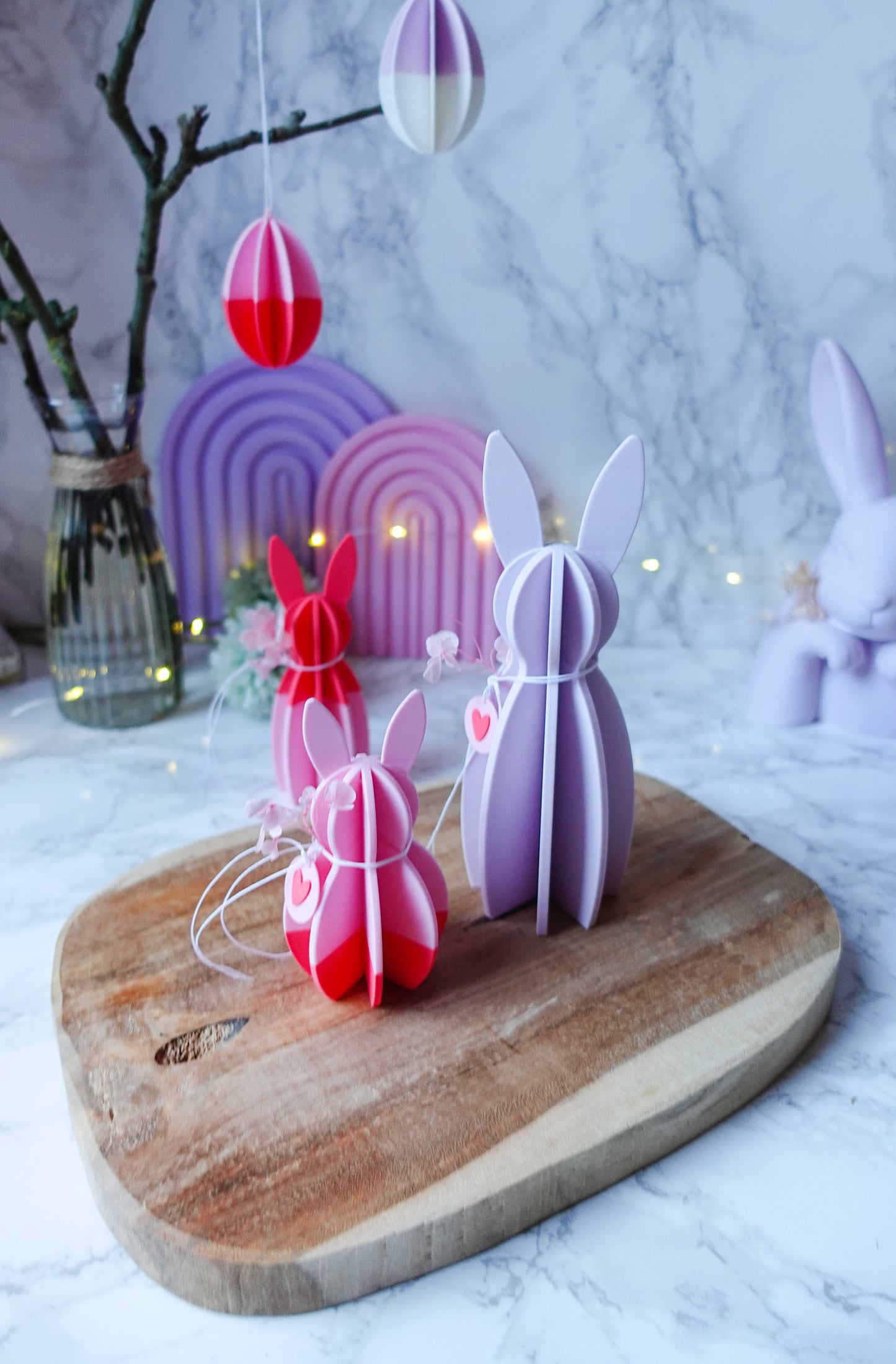 Hasen Duo – 3D Druckdatei (inkl. gratis Herzanhänger) / 3MF & STL