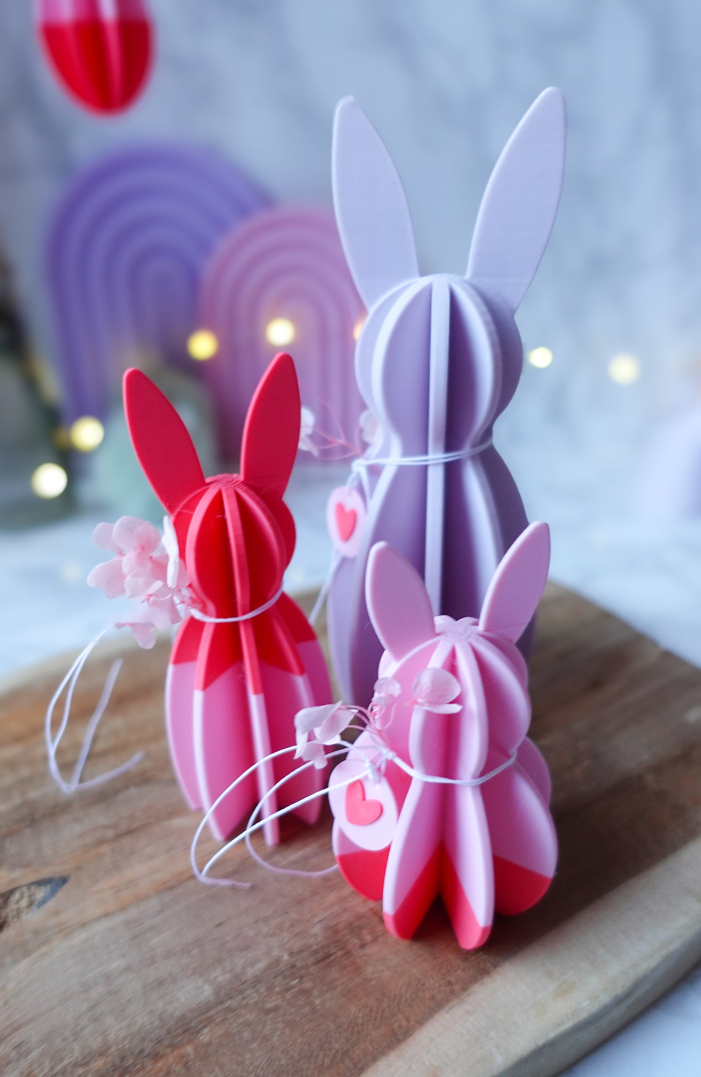 Hasen Duo – 3D Druckdatei (inkl. gratis Herzanhänger) / 3MF & STL