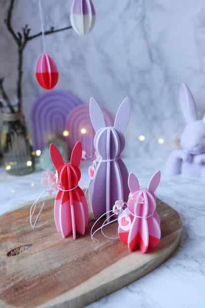 Hasen Duo – 3D Druckdatei (inkl. gratis Herzanhänger) / 3MF & STL