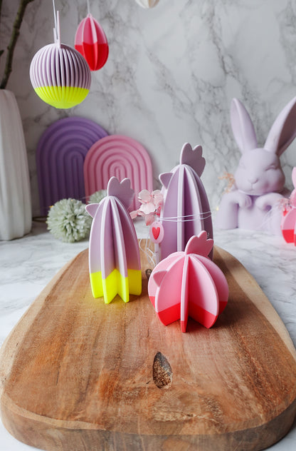 Oster Hühner – 3D Druckdatei für moderne Deko (inkl. gratis Herzanhänger) / 3MF & STL (Kopie)