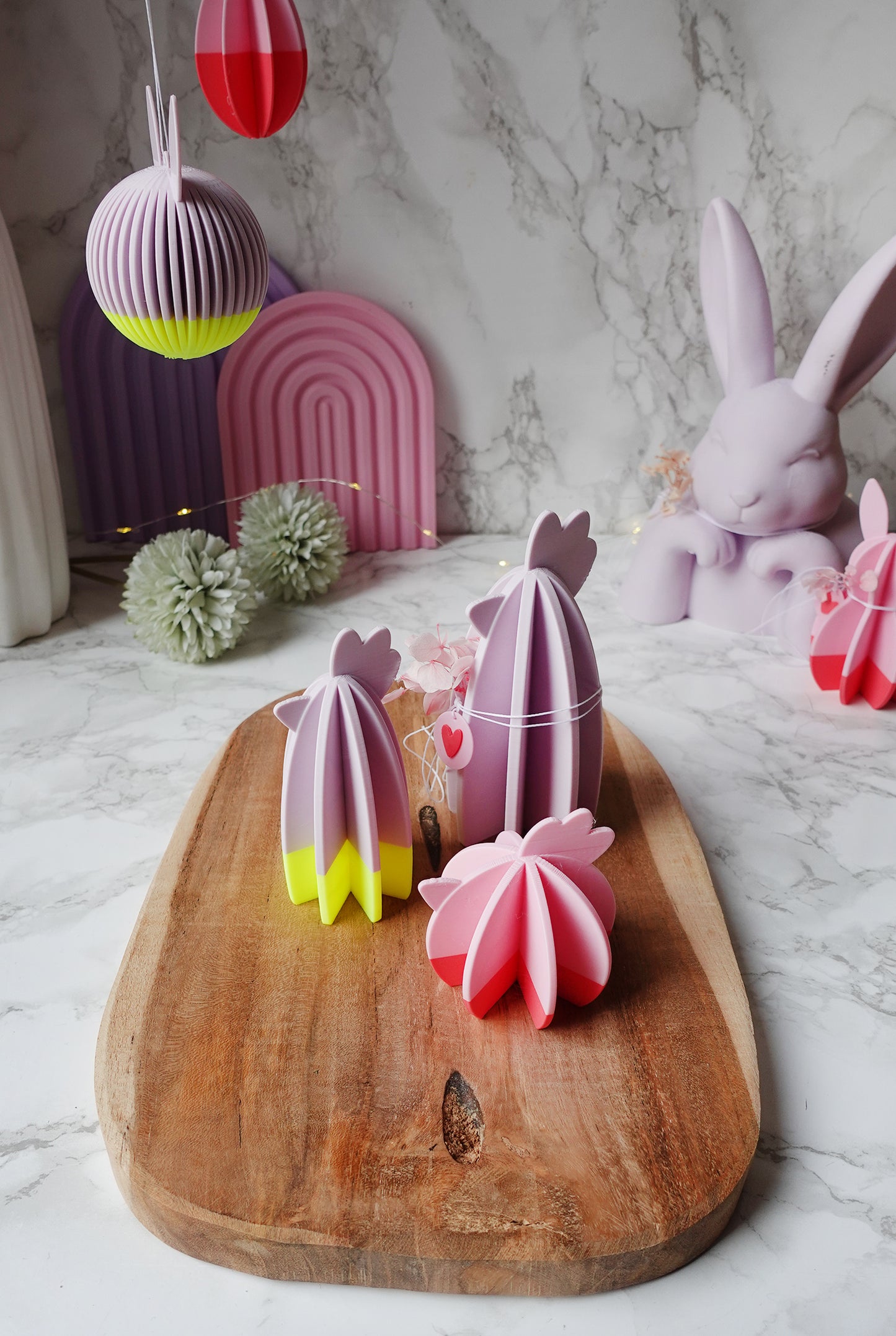 Oster Hühner – 3D Druckdatei für moderne Deko (inkl. gratis Herzanhänger) / 3MF & STL (Kopie)