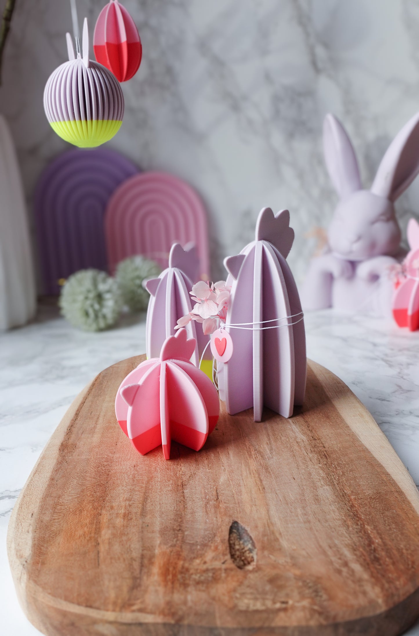 Oster Hühner – 3D Druckdatei für moderne Deko (inkl. gratis Herzanhänger) / 3MF & STL (Kopie)