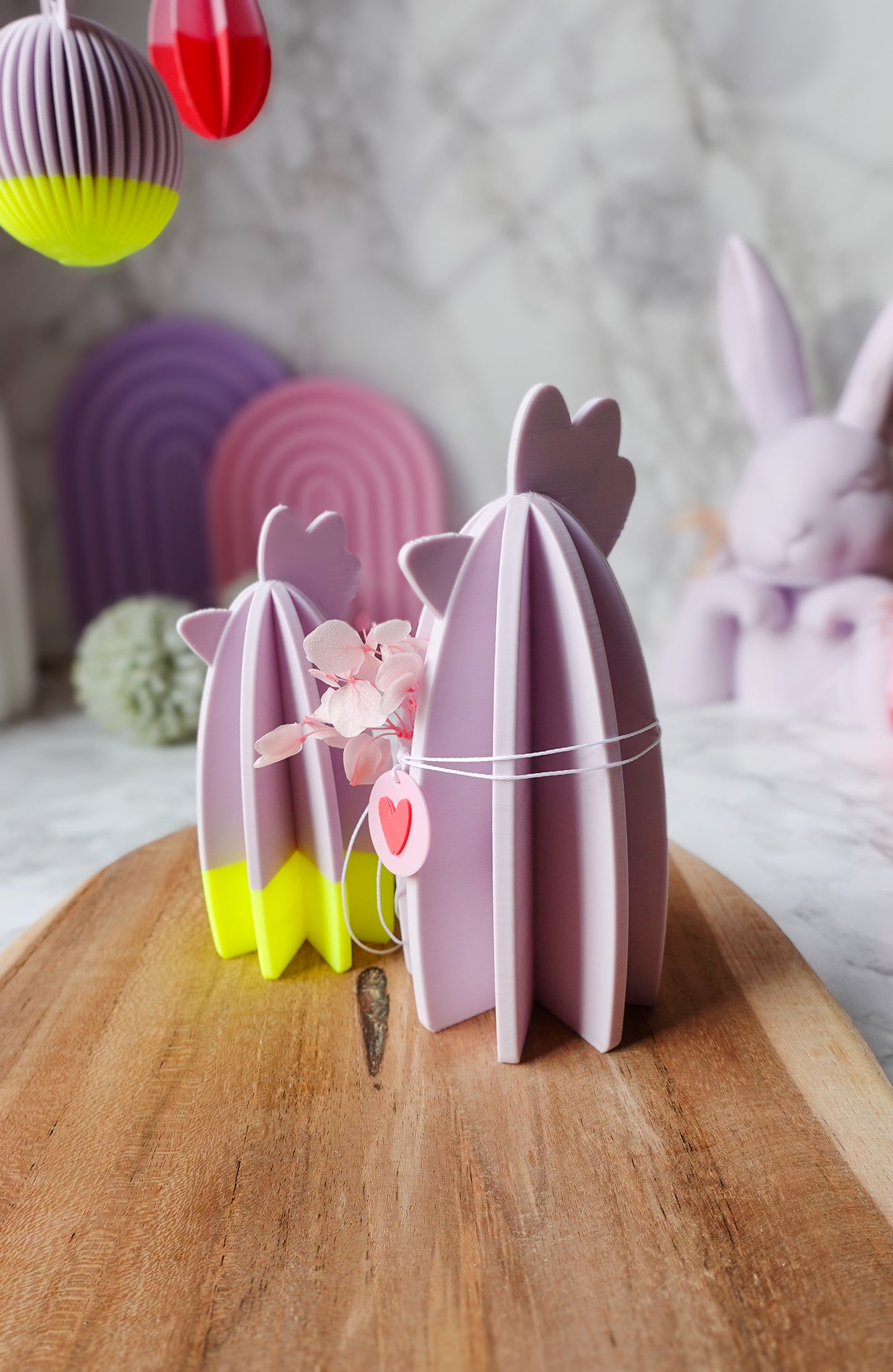 Oster Hühner – 3D Druckdatei für moderne Deko (inkl. gratis Herzanhänger) / 3MF & STL (Kopie)