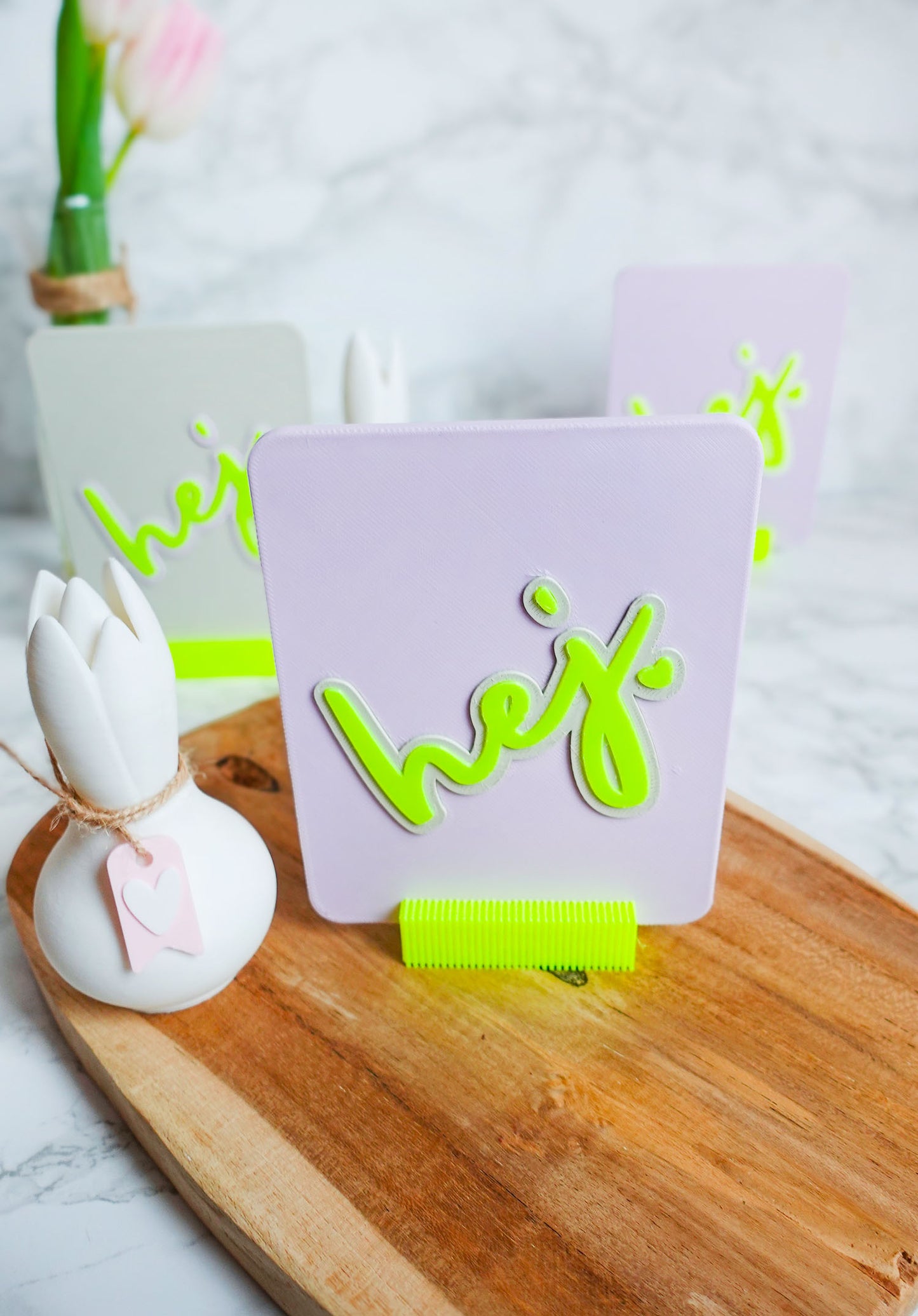 Spruchtafel Hej | STL & 3MF | 3D Druckdatei