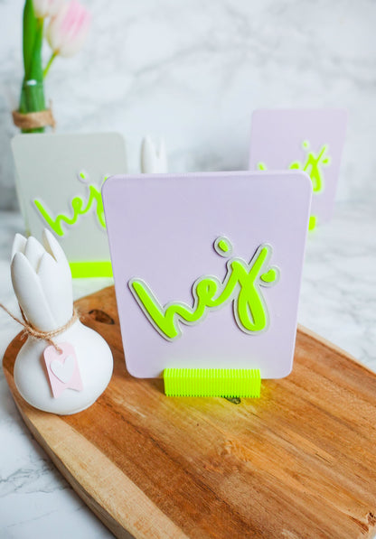 Spruchtafel Hej | STL & 3MF | 3D Druckdatei