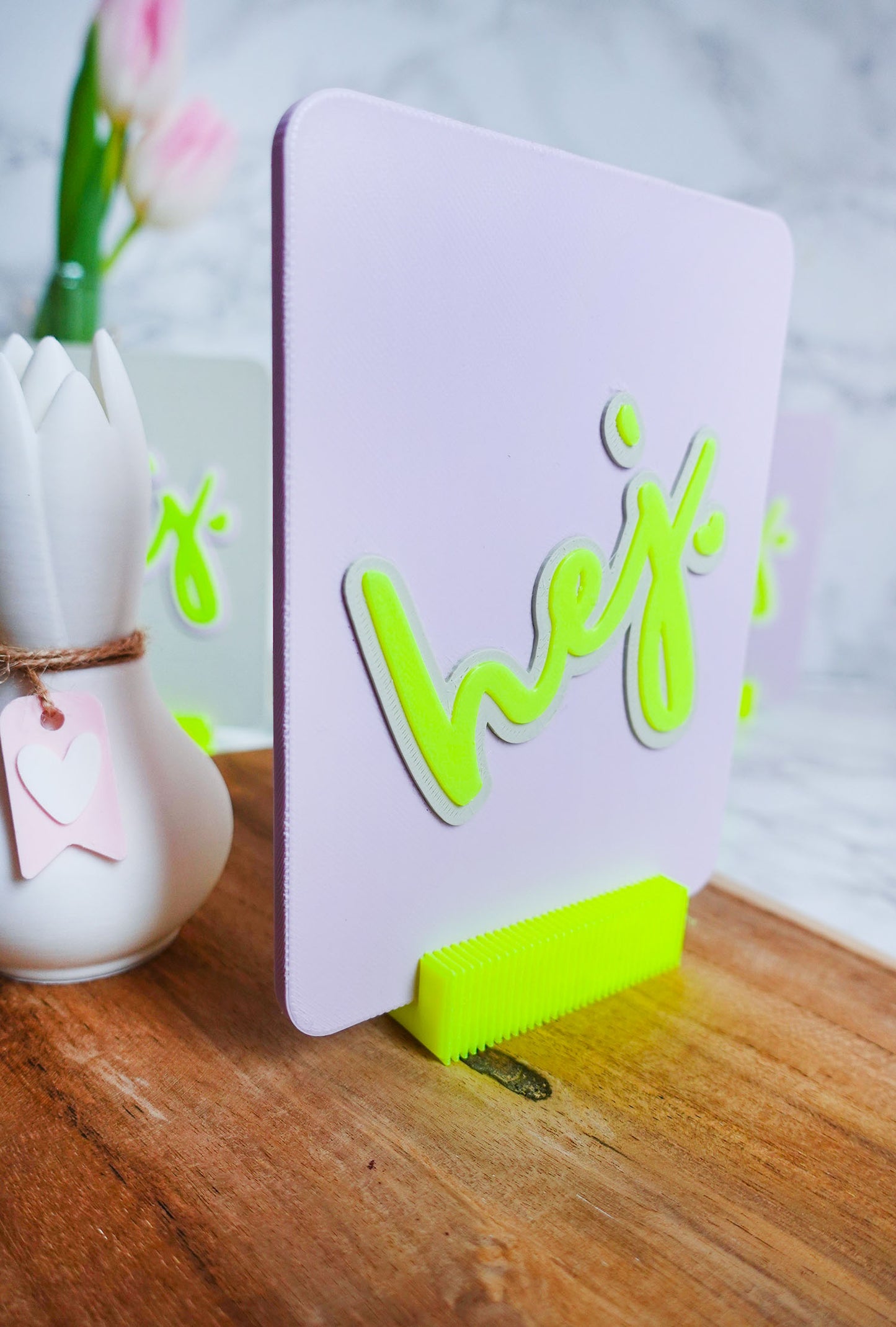 Spruchtafel Hej | STL & 3MF | 3D Druckdatei