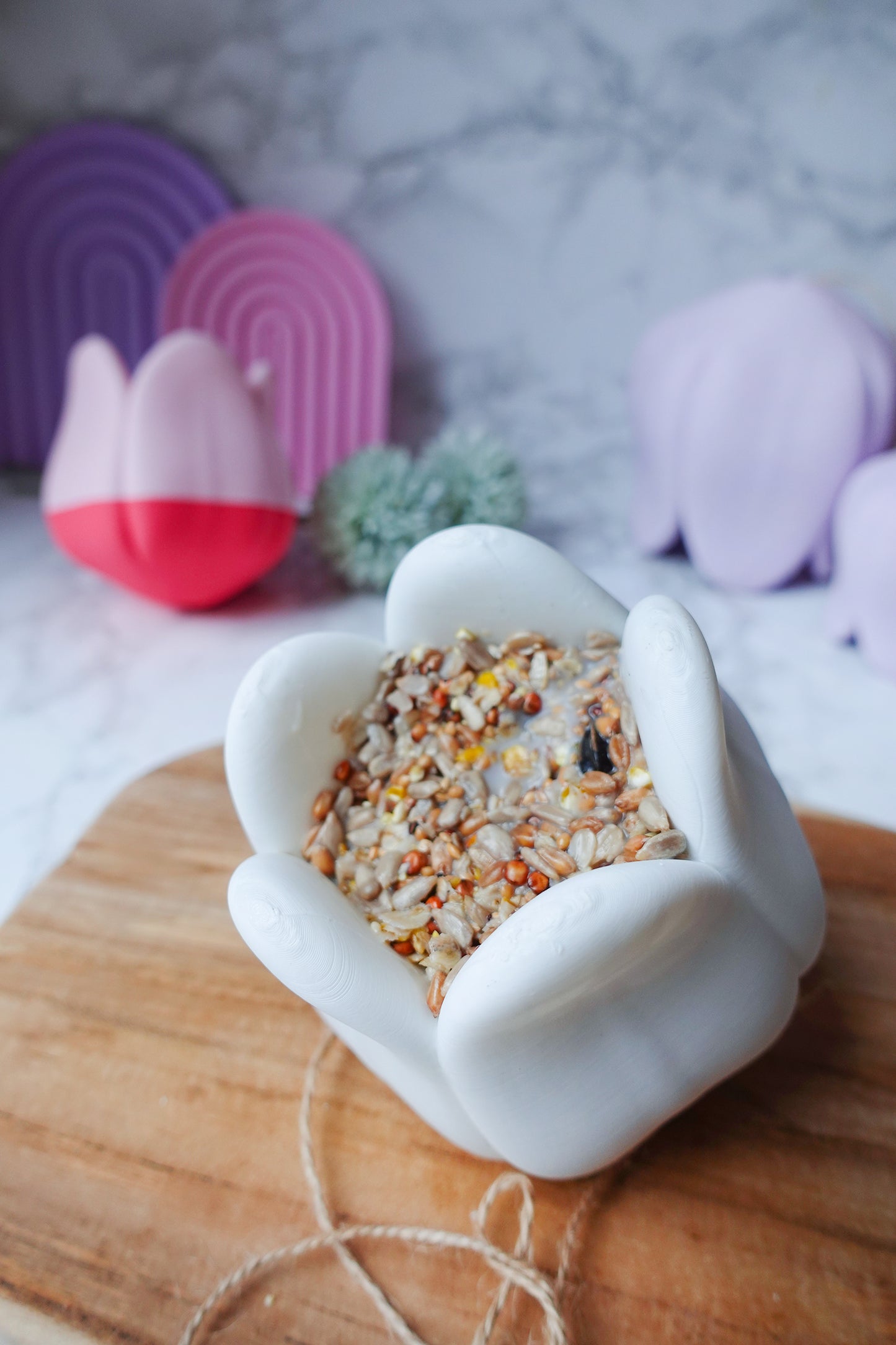 Futterglocke Vogelhaus 3D Druckdatei | STL & 3MF | offene Blüte