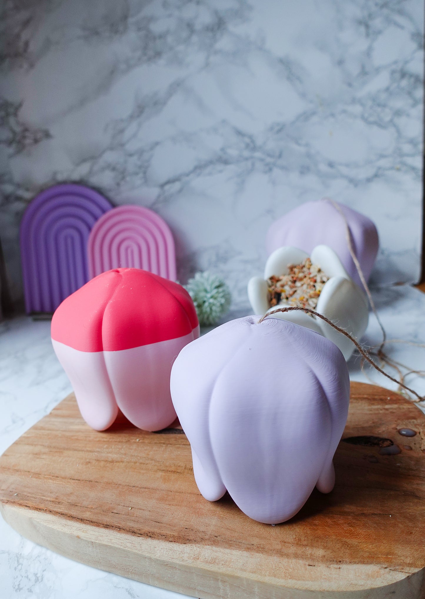 Futterglocke Vogelhaus 3D Druckdatei | STL & 3MF | offene Blüte