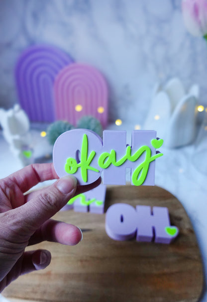 Skandinavisches Spruchset Oh okay | STL & 3MF | 3D Druckdatei