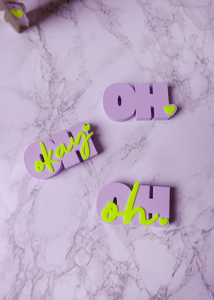 Skandinavisches Spruchset Oh okay | STL & 3MF | 3D Druckdatei
