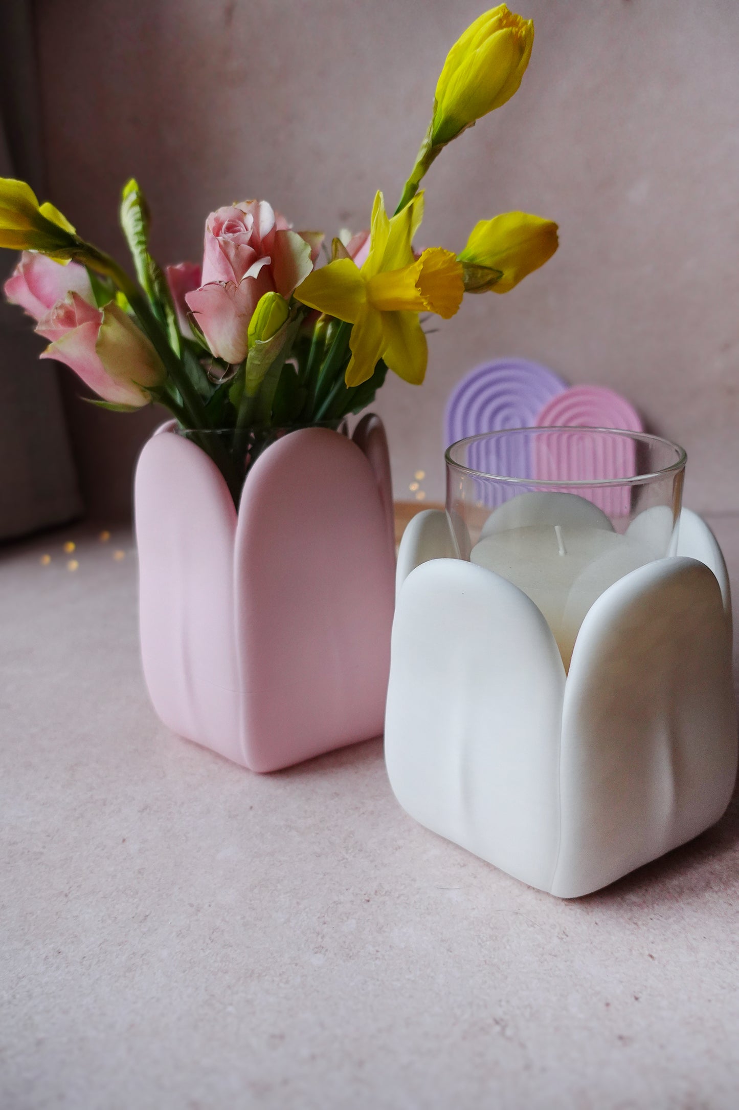 Blüte Vase 3D Druckdatei | STL & 3MF | Set