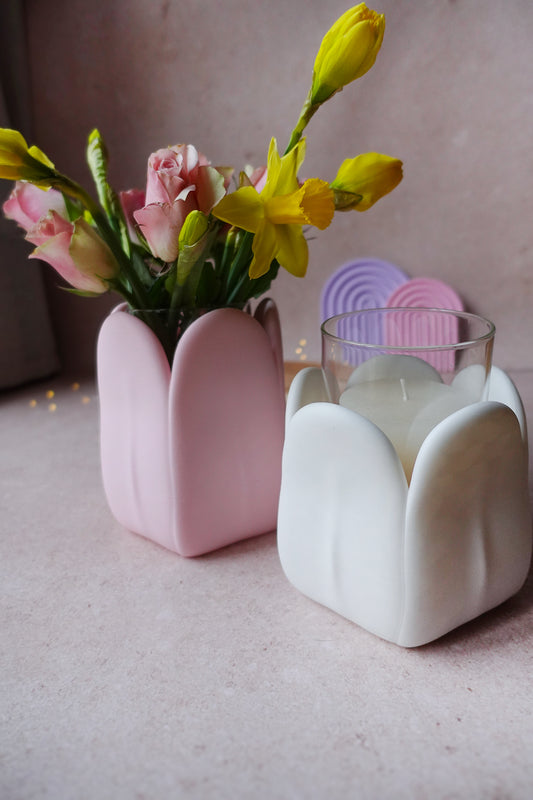 Blüte Vase 3D Druckdatei | STL & 3MF | Set