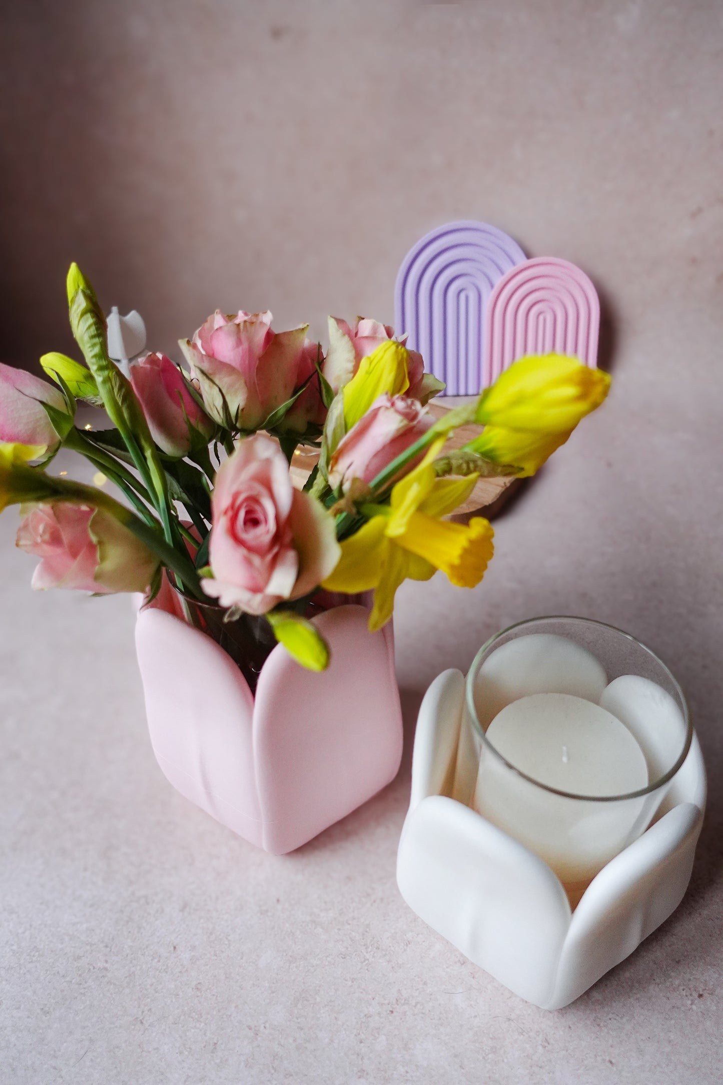 Blüte Vase 3D Druckdatei | STL & 3MF | Set