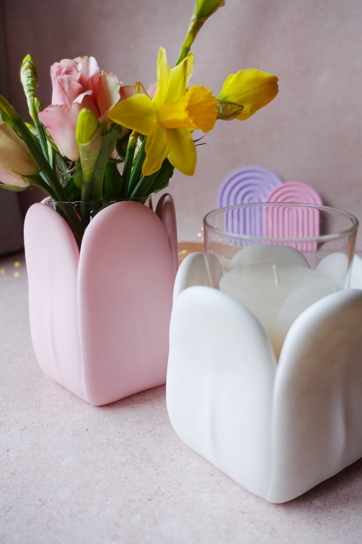 Blüte Vase 3D Druckdatei | STL & 3MF | Set
