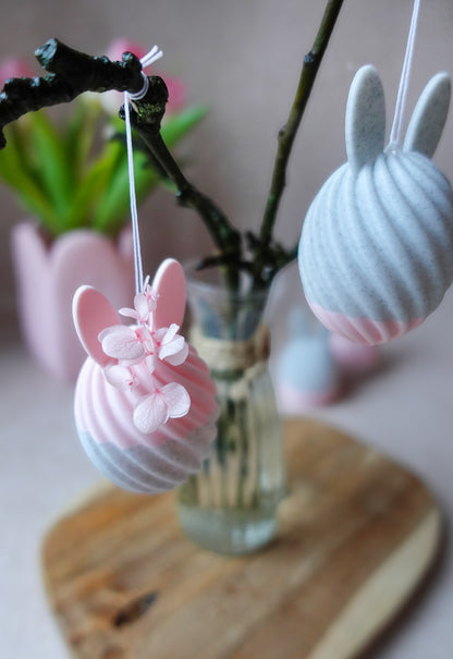 Swirl Hasen Anhänger – 3D Druckdatei STL & 3MF | Moderne Osterdeko zum Aufhängen