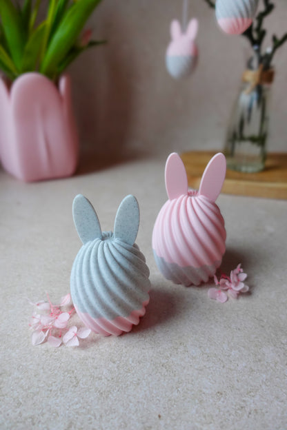 Swirl Bunny Egg – 3D Druckdatei STL & 3MF | Moderne Osterdeko im Scandi Stil