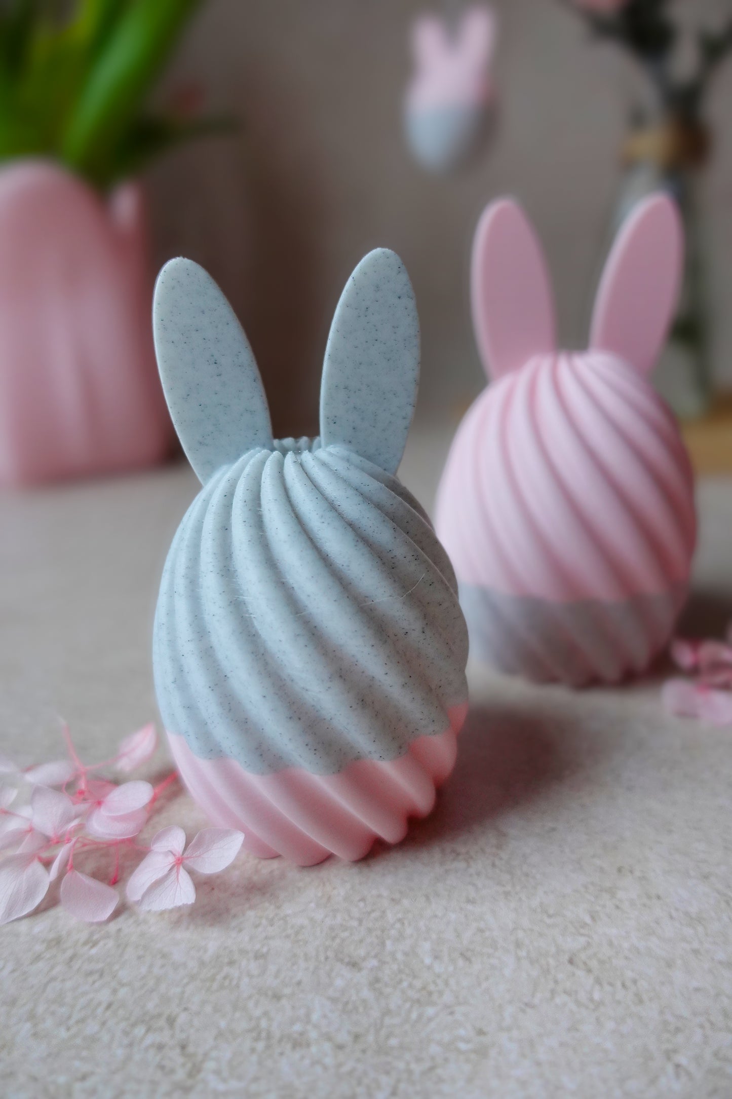 Swirl Bunny Egg – 3D Druckdatei STL & 3MF | Moderne Osterdeko im Scandi Stil